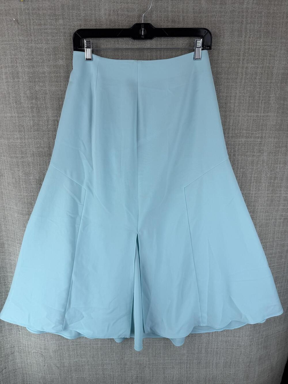 Uniqlo Skirt Womens 4 Blue Flare Midi Lined Polyester Zip Casual Spring Business